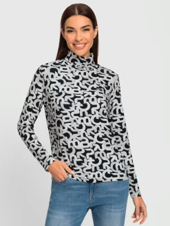 T-shirt à col roulé motif imprimé exclusif