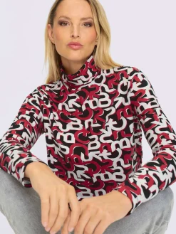 T-shirt à col roulé motif imprimé exclusif