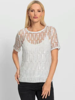 T-shirt 2 en 1 joli revêtement métallique