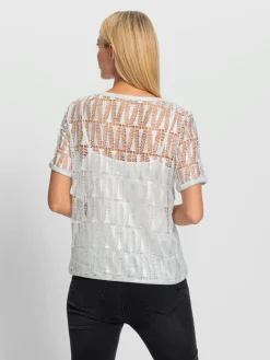 T-shirt 2 en 1 joli revêtement métallique