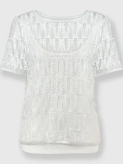 T-shirt 2 en 1 joli revêtement métallique