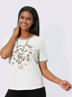 T-shirt à encolure ronde 50% coton et 50% modal