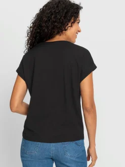 T-shirt à encolure ronde 50% coton et 50% modal