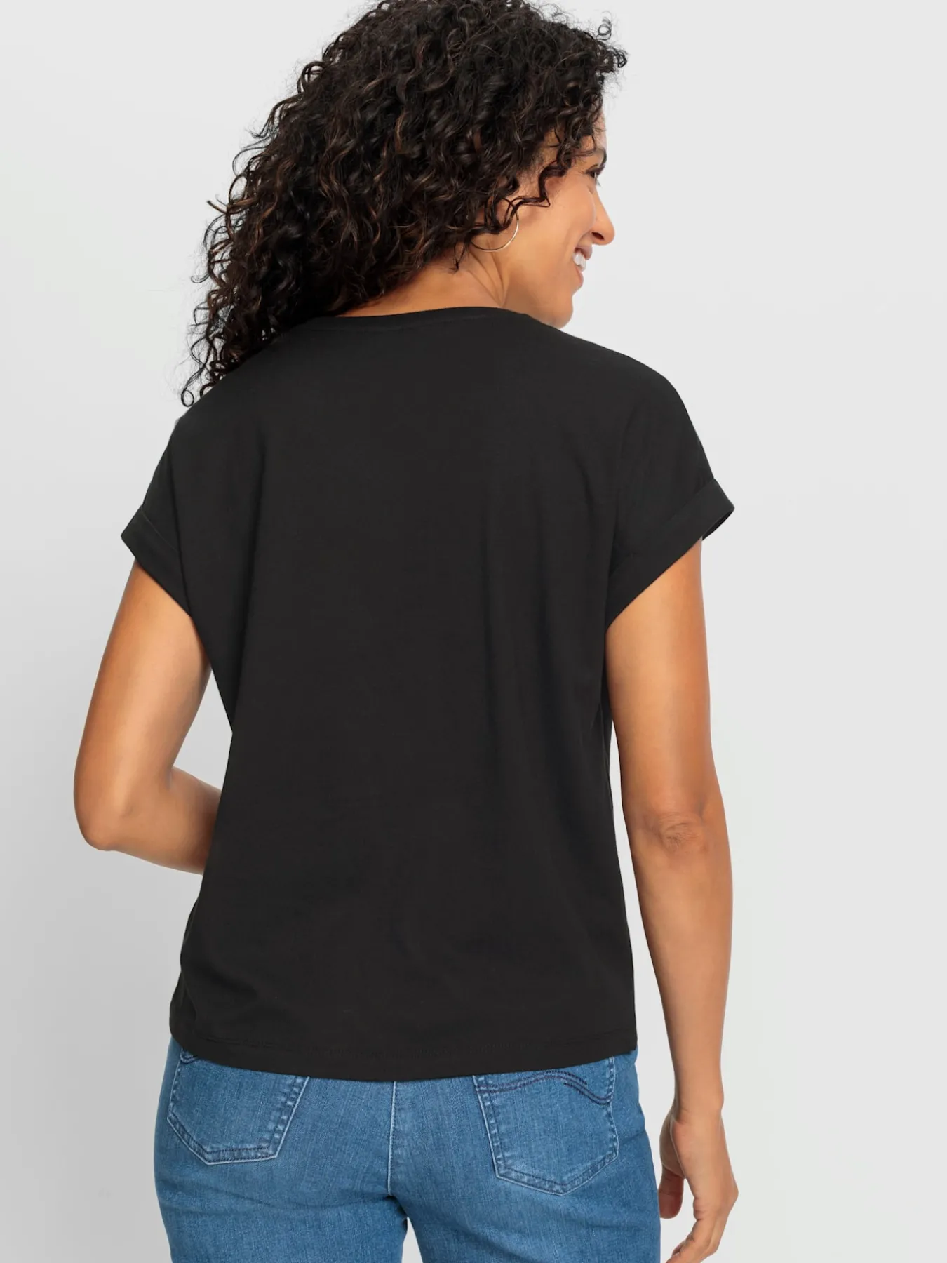 T-shirt à encolure ronde 50% coton et 50% modal