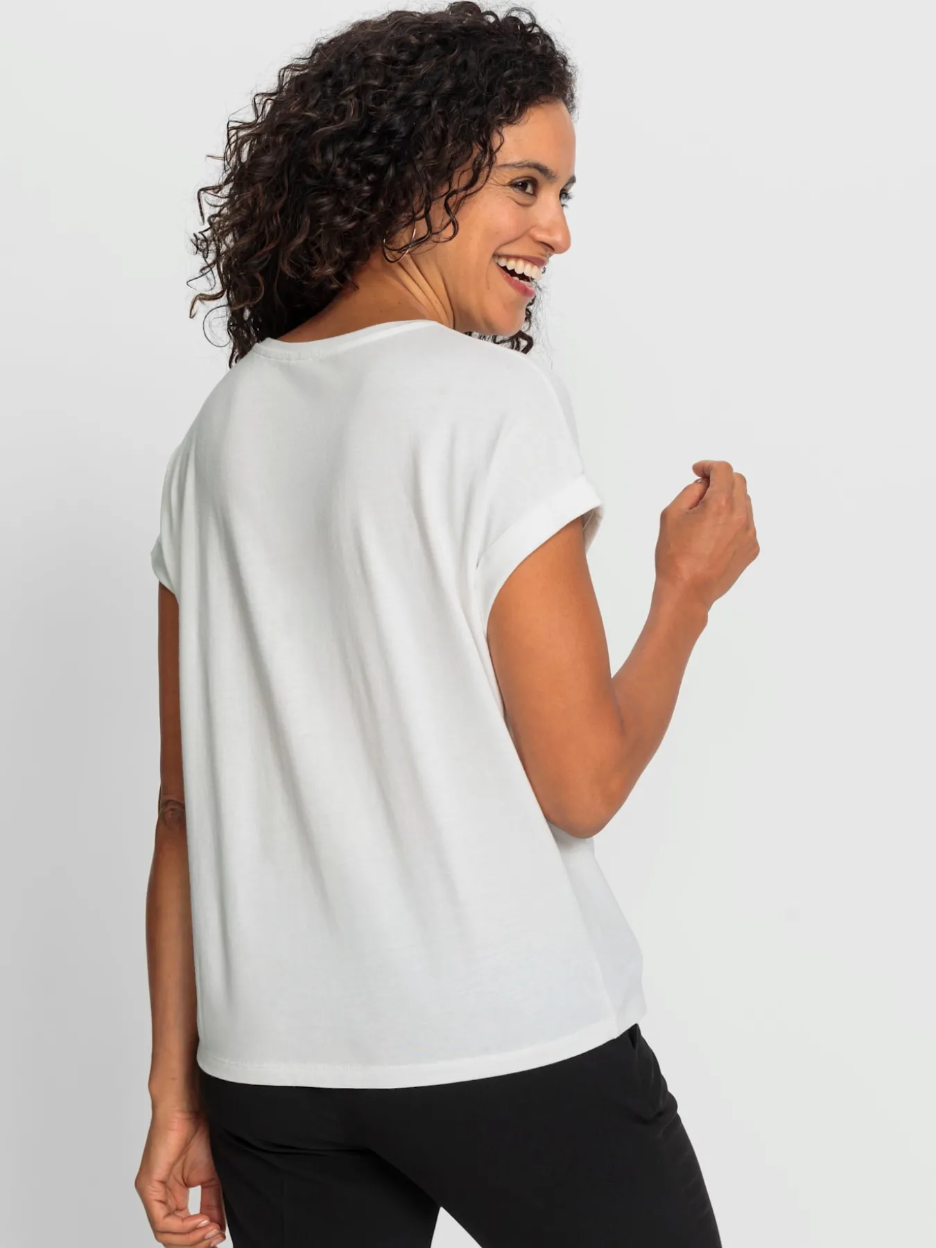 T-shirt à encolure ronde 50% coton et 50% modal