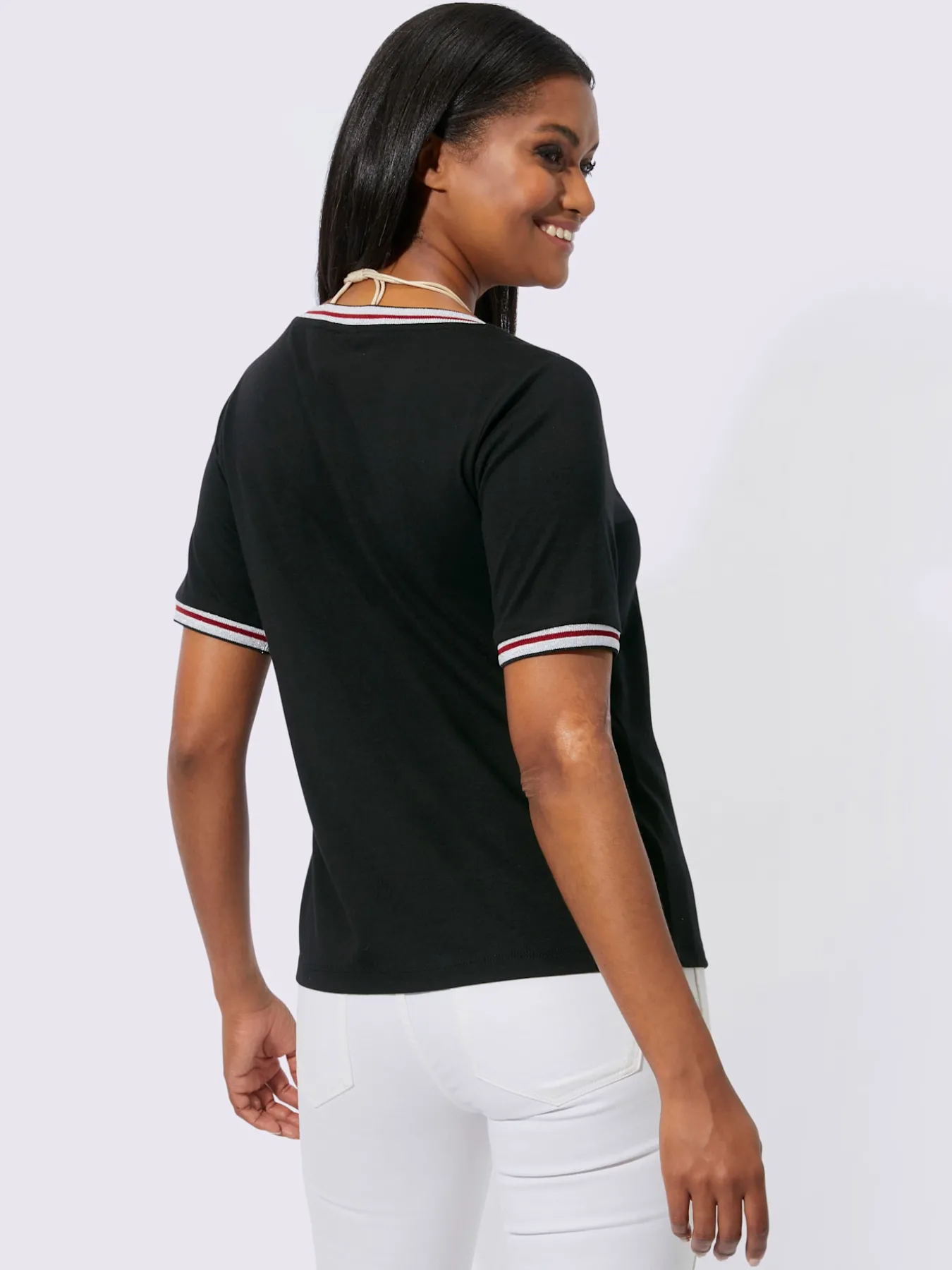 T-shirt à encolure ronde 50% coton et 50% modal