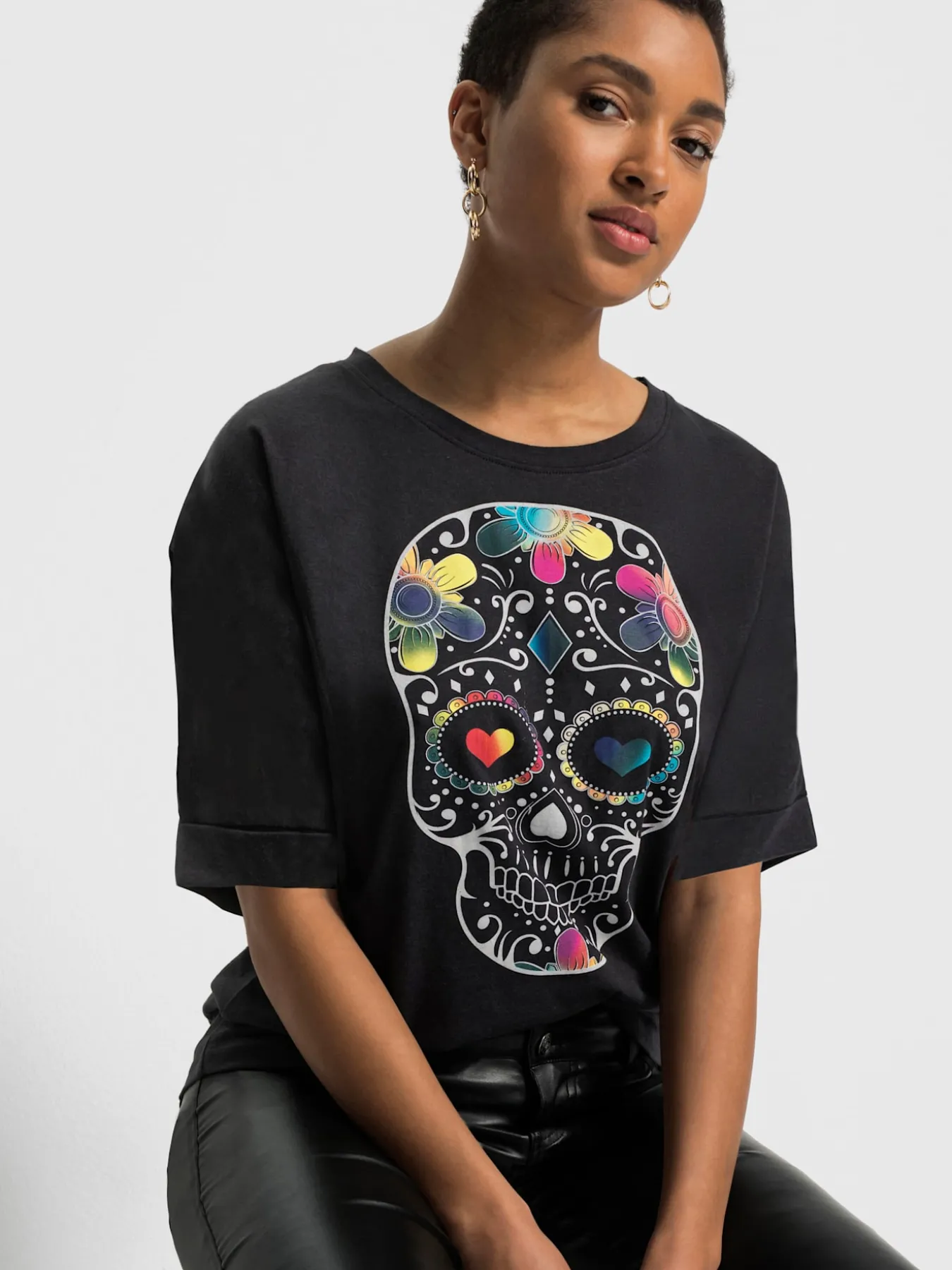 T-shirt à encolure ronde 50% coton