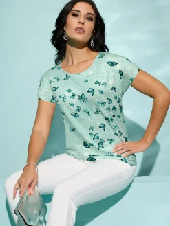 T-shirt à encolure ronde avec viscose (ecovero)