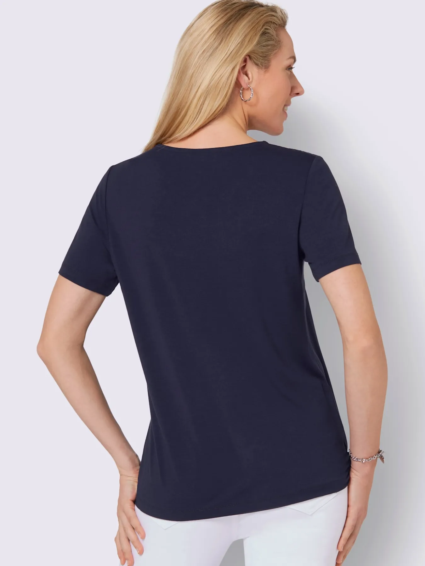T-shirt à encolure ronde coupe affinante
