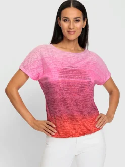 T-shirt à encolure ronde effet vaporeux chic