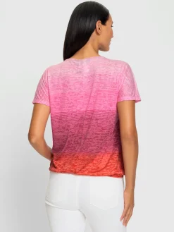T-shirt à encolure ronde effet vaporeux chic