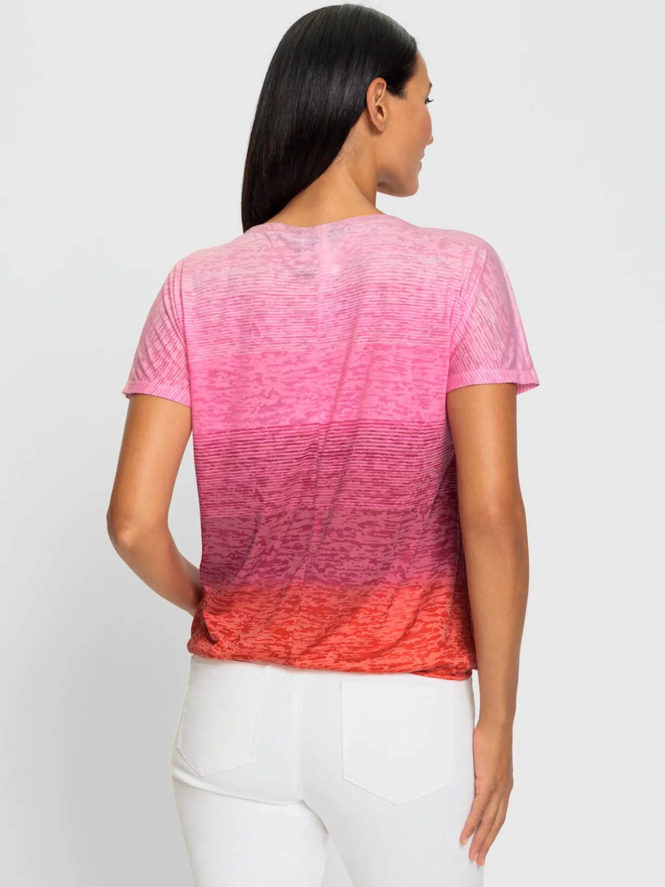 T-shirt à encolure ronde effet vaporeux chic