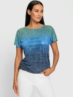 T-shirt à encolure ronde effet vaporeux chic