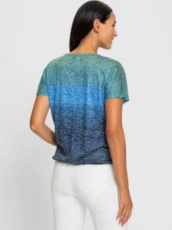 T-shirt à encolure ronde effet vaporeux chic