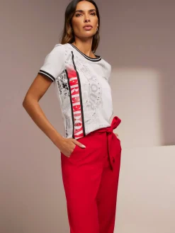 T-shirt à encolure ronde imprimé tendance