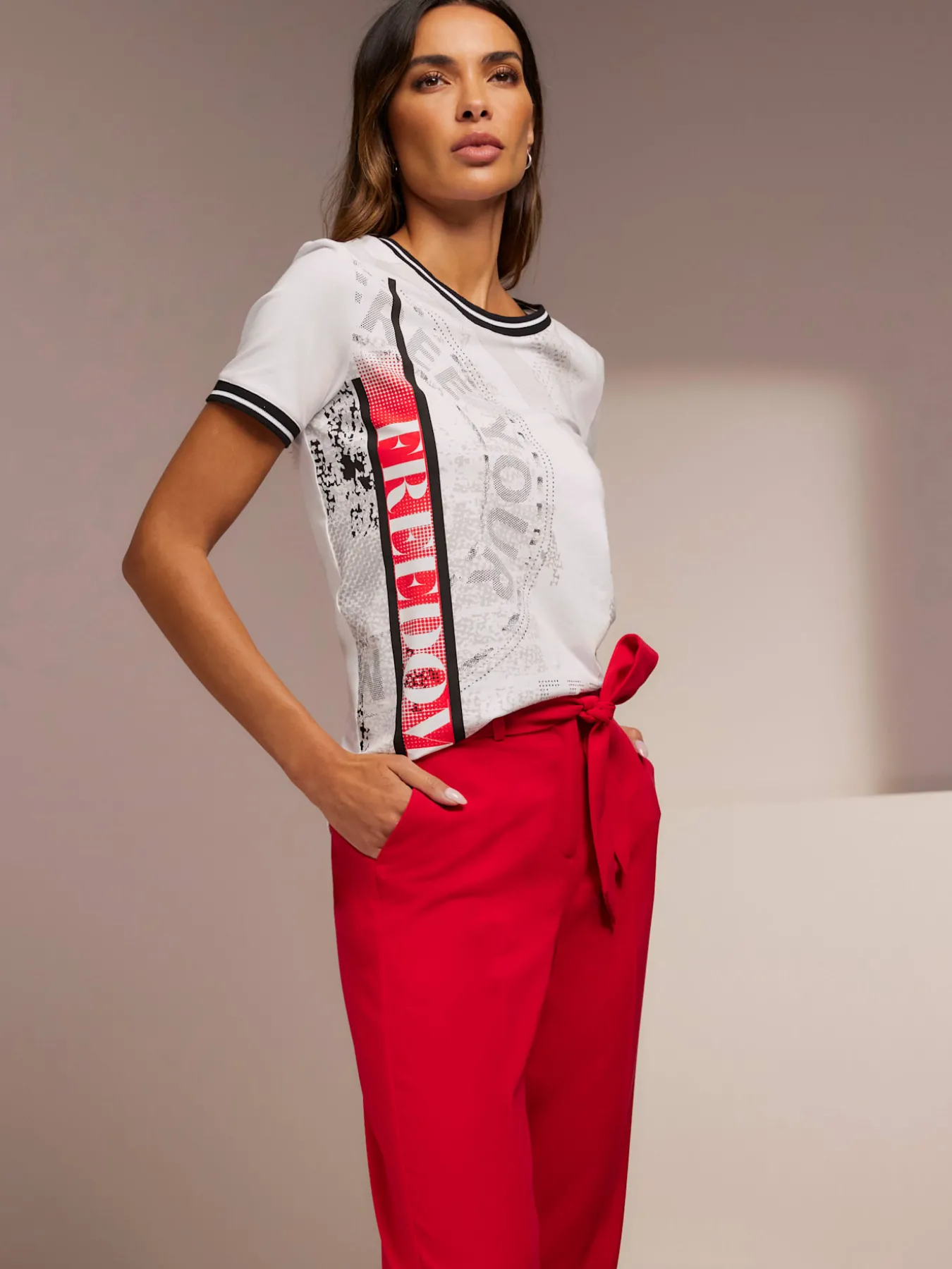 T-shirt à encolure ronde imprimé tendance