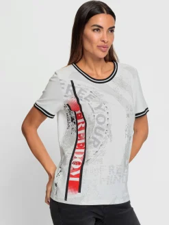 T-shirt à encolure ronde imprimé tendance