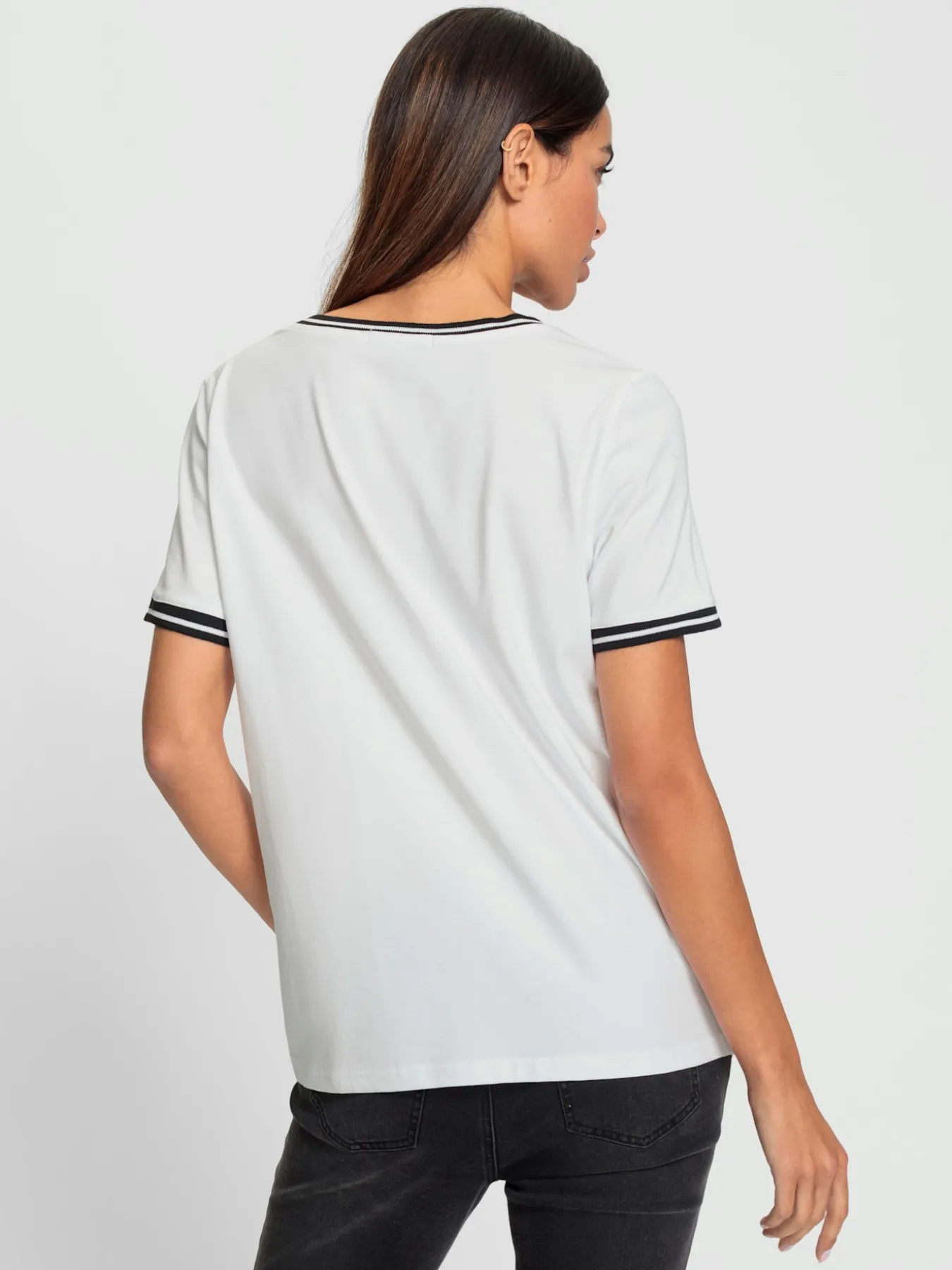 T-shirt à encolure ronde imprimé tendance
