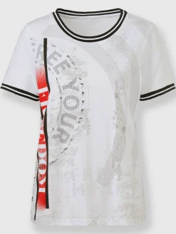 T-shirt à encolure ronde imprimé tendance