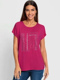 T-shirt à encolure ronde joli imprimé devant
