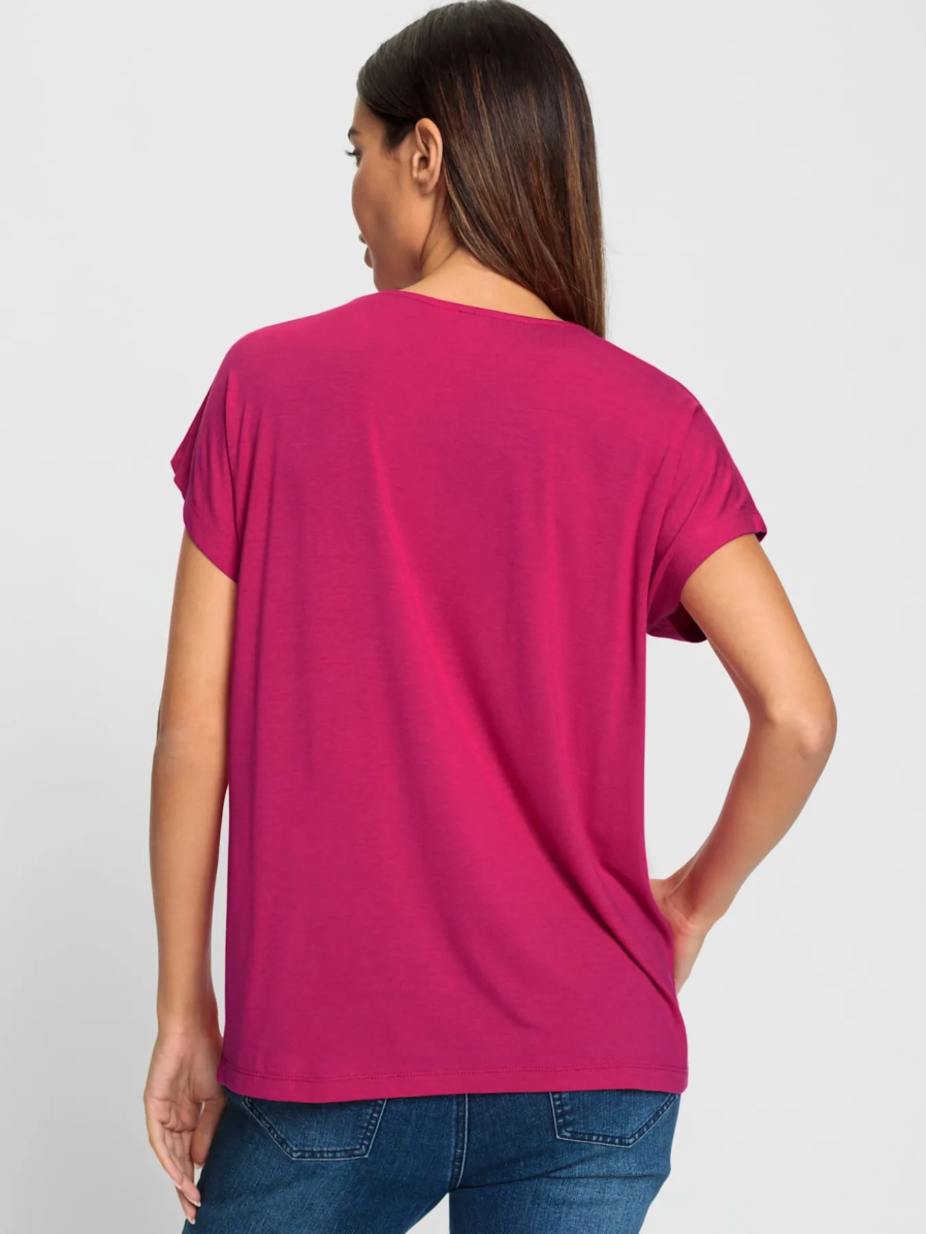 T-shirt à encolure ronde joli imprimé devant