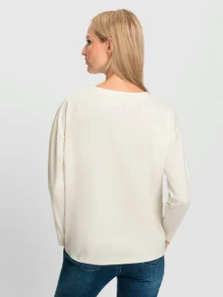 T-shirt à encolure ronde joli imprimé feuille devant