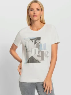 T-shirt à encolure ronde joli imprimé devant