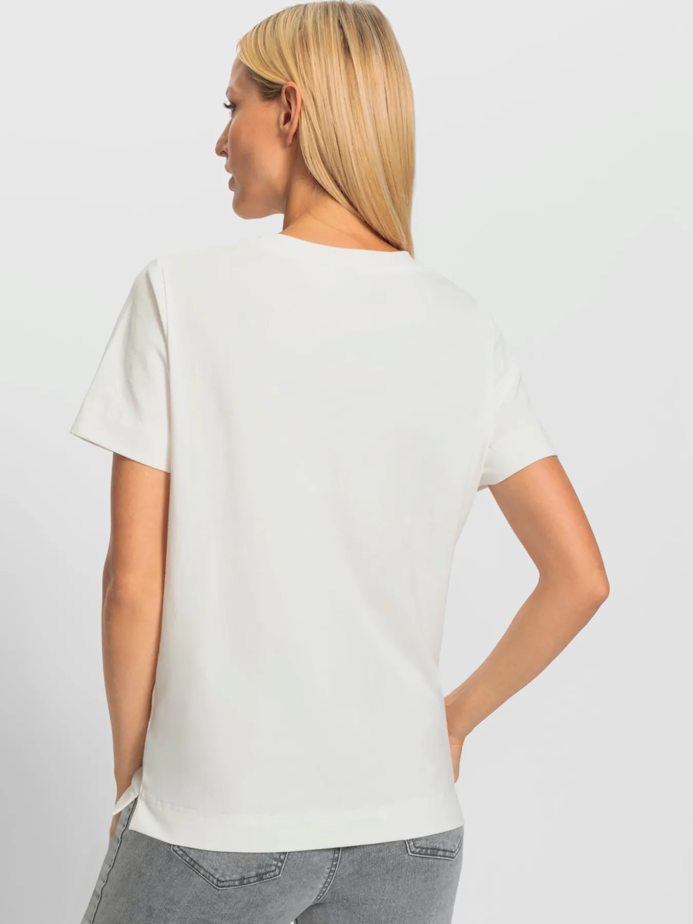 T-shirt à encolure ronde joli imprimé devant