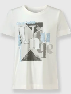 T-shirt à encolure ronde joli imprimé devant