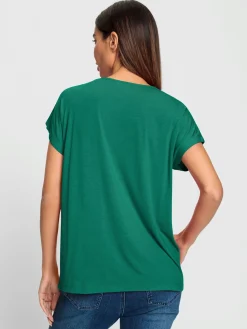T-shirt à encolure ronde joli imprimé devant