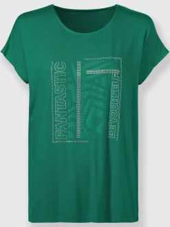 T-shirt à encolure ronde joli imprimé devant