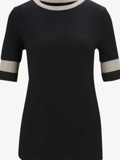 T-shirt à encolure ronde joli mélange de matières