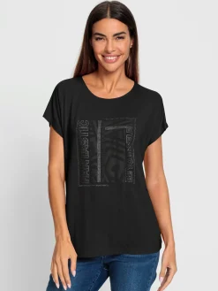 T-shirt à encolure ronde joli imprimé devant