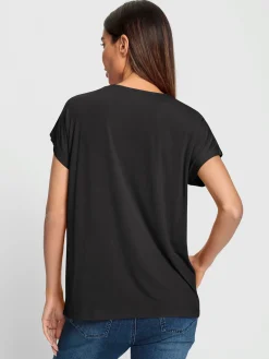T-shirt à encolure ronde joli imprimé devant