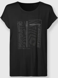 T-shirt à encolure ronde joli imprimé devant