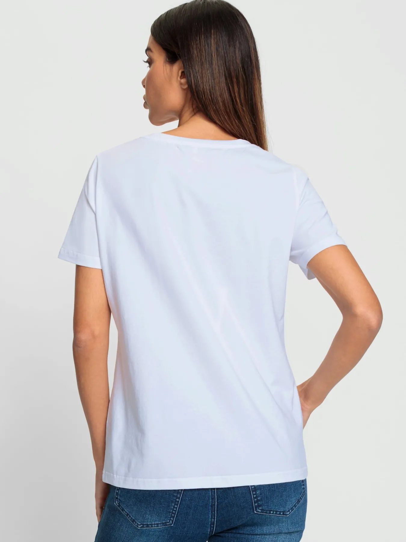 T-shirt à encolure ronde joli imprimé devant