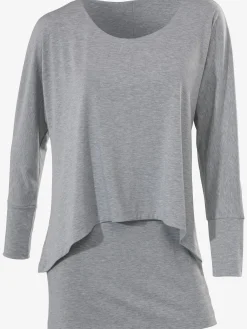 T-shirt à encolure ronde look décontracté tendance, manches chauve-souris