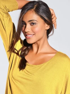 T-shirt à encolure ronde look décontracté tendance, manches chauve-souris