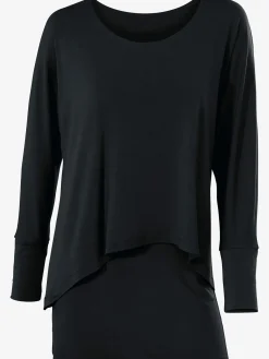 T-shirt à encolure ronde look décontracté tendance, manches chauve-souris
