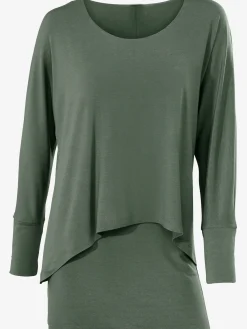 T-shirt à encolure ronde look décontracté tendance, manches chauve-souris