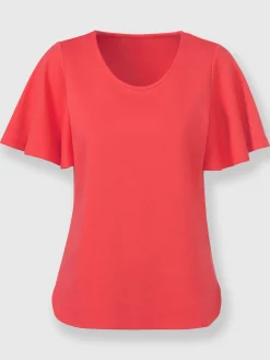 T-shirt à encolure ronde manches chauve-souris affinantes