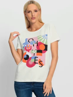 T-shirt à encolure ronde motif imprimé devant
