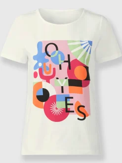 T-shirt à encolure ronde motif imprimé devant