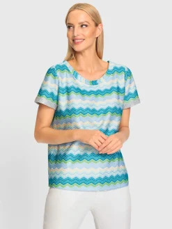 T-shirt à encolure ronde motif structuré tendance