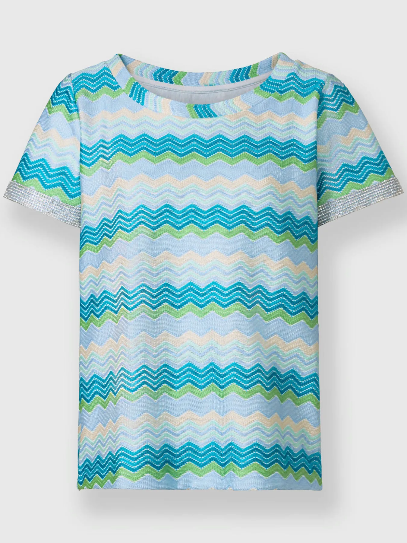 T-shirt à encolure ronde motif structuré tendance