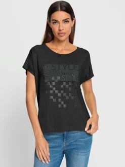T-shirt à encolure ronde motif imprimé exclusif devant