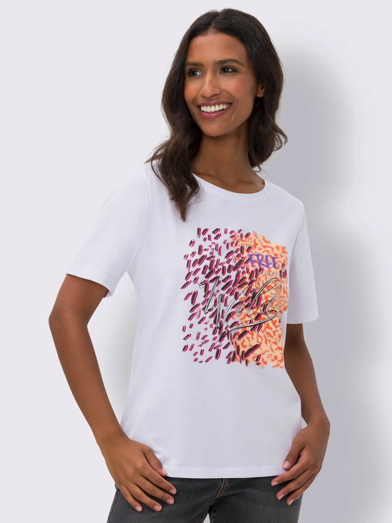 T-shirt à encolure ronde motif imprimé