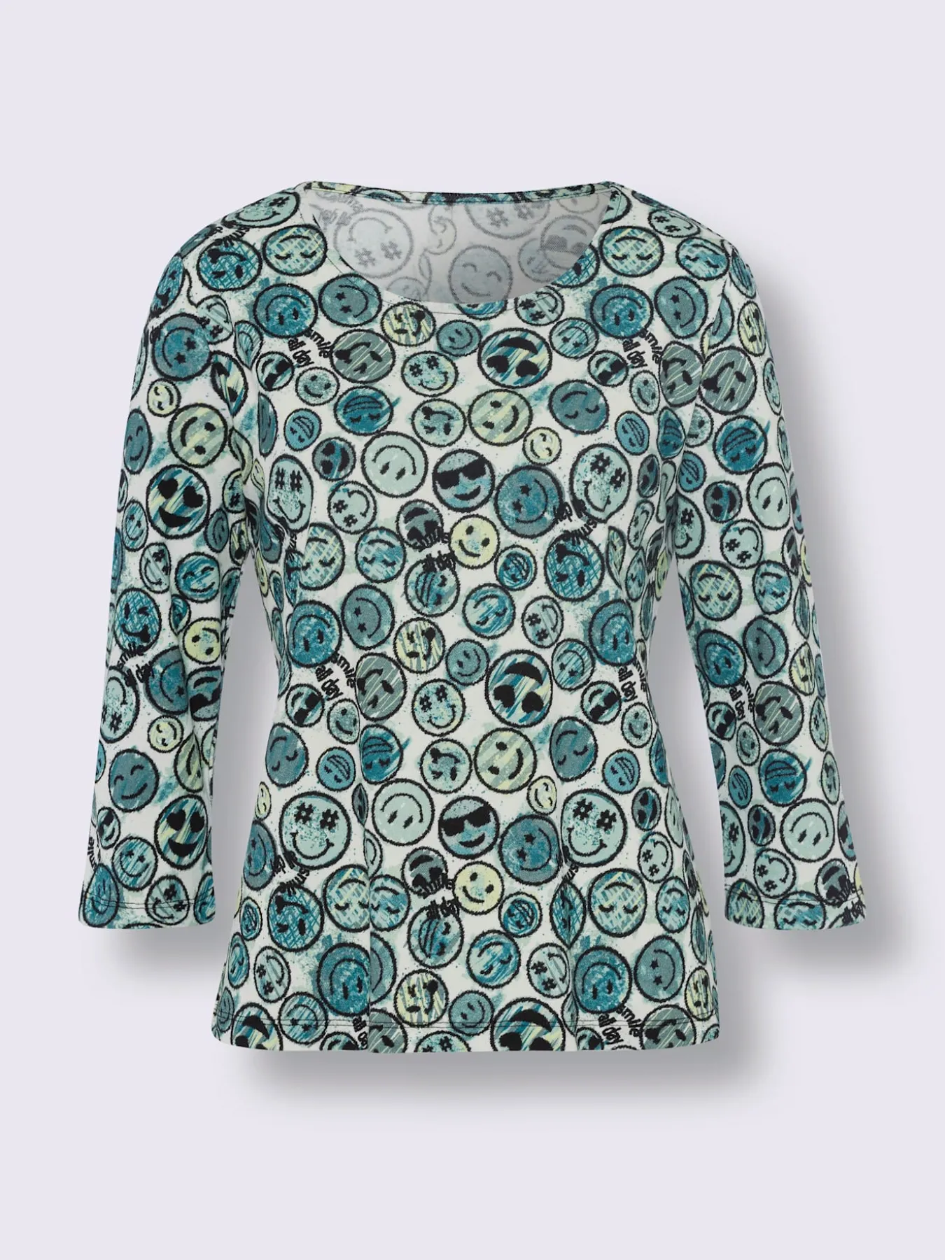 T-shirt à encolure ronde motif imprimé fantaisie