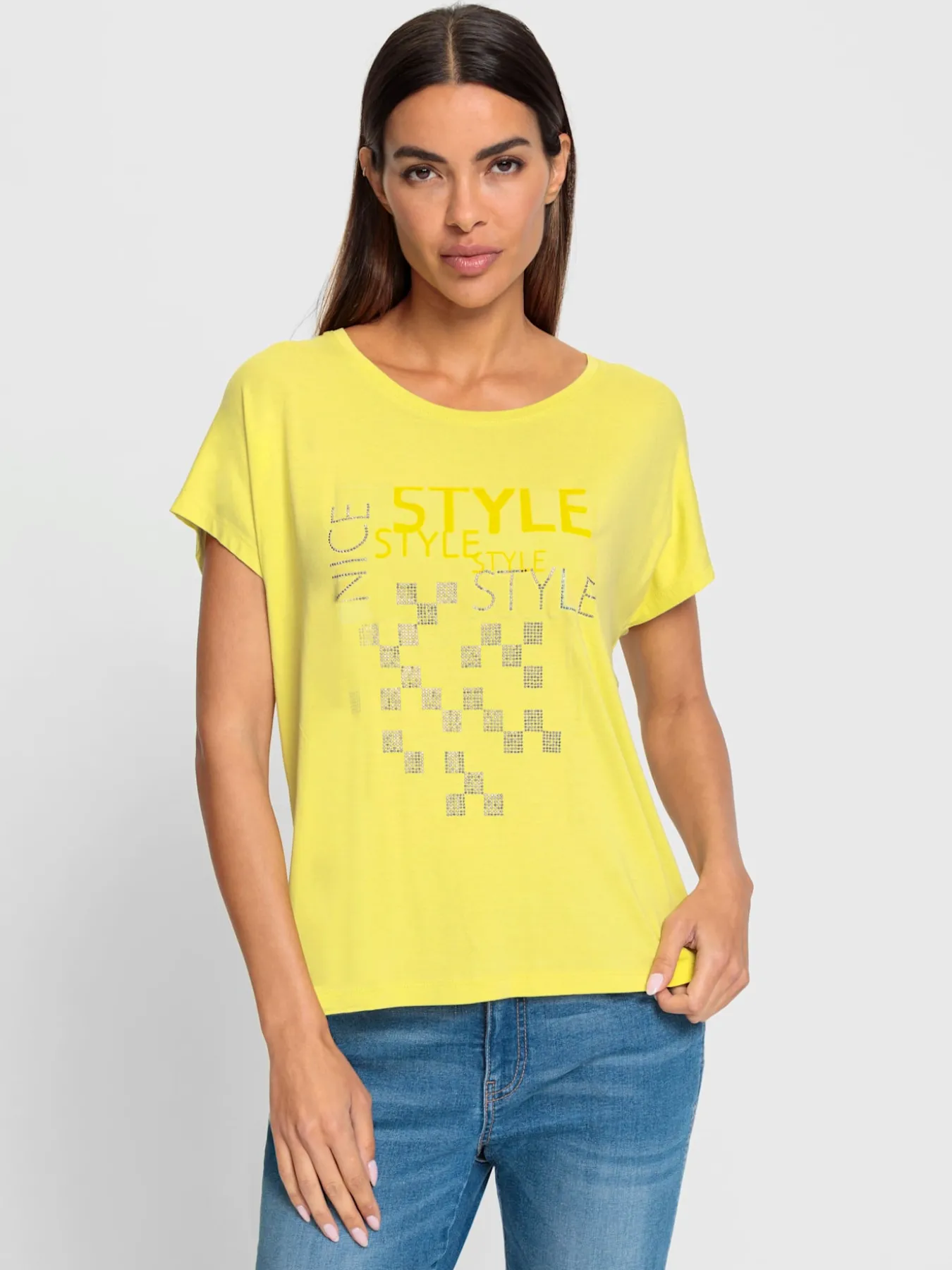 T-shirt à encolure ronde motif imprimé exclusif devant