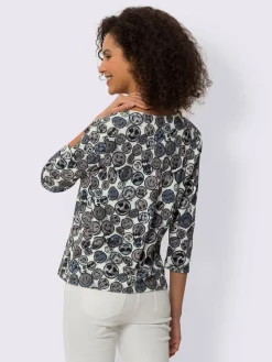 T-shirt à encolure ronde motif imprimé fantaisie